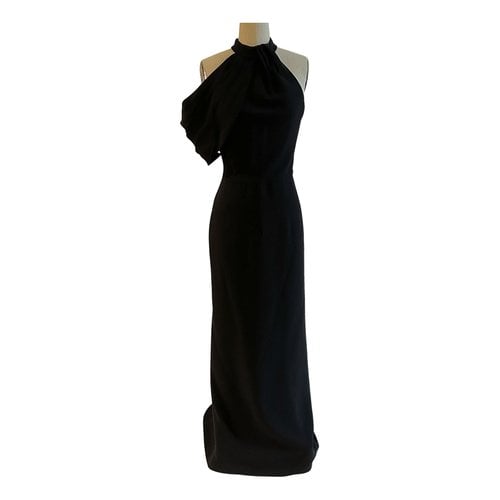 Pre-owned Alexander Mcqueen Silk Maxi Dress In Black