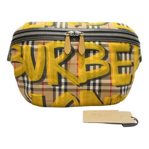 Pre-owned Burberry Cannon Cloth Bag In Yellow