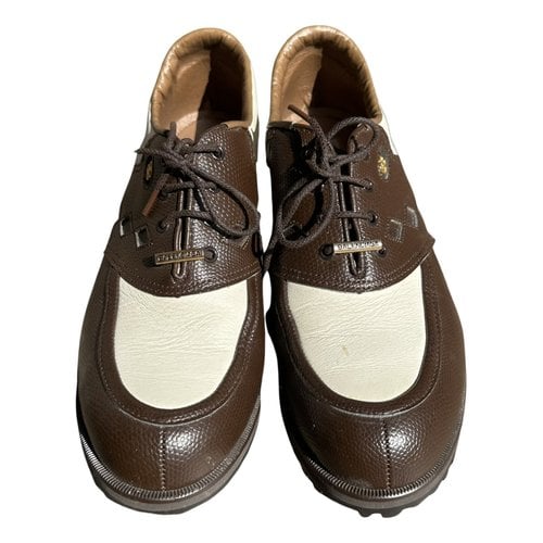 Pre-owned Balenciaga Leather Lace Ups In Brown