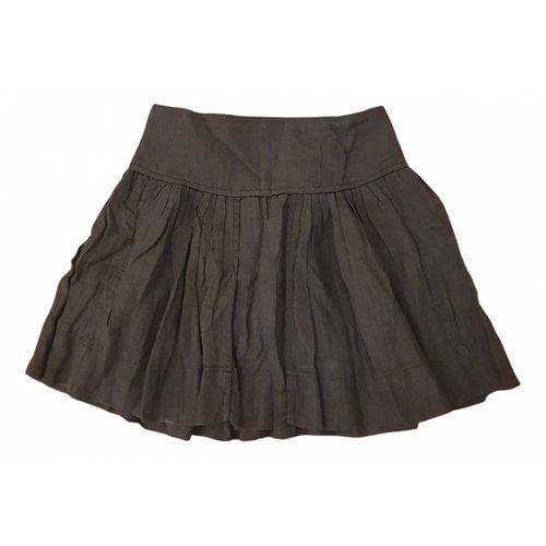 Pre-owned Isabel Marant Linen Mini Skirt In Brown