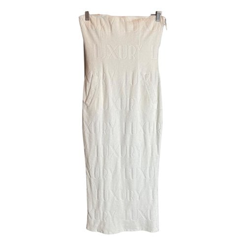 Pre-owned Laquan Smith Mid-length Dress In White