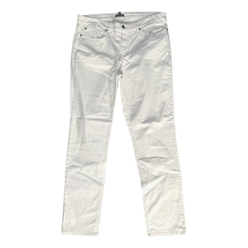 Pre-owned Eileen Fisher Straight Jeans In White