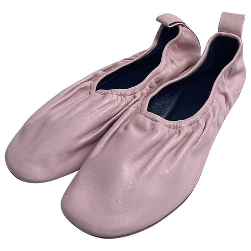 Pre-owned Celine Leather Ballet Flats In Pink