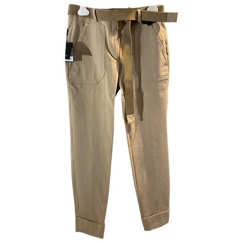 Pre-owned Massimo Dutti Carot Pants In Beige