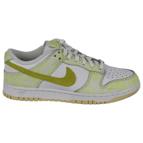 Pre-owned Nike Leather Trainers In Yellow
