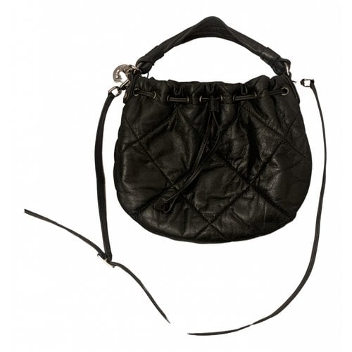 Pre-owned Moncler Leather Handbag In Black