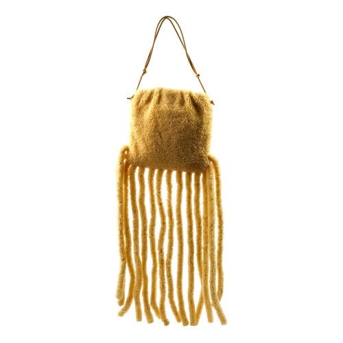 Pre-owned Bottega Veneta Wool Crossbody Bag In Yellow