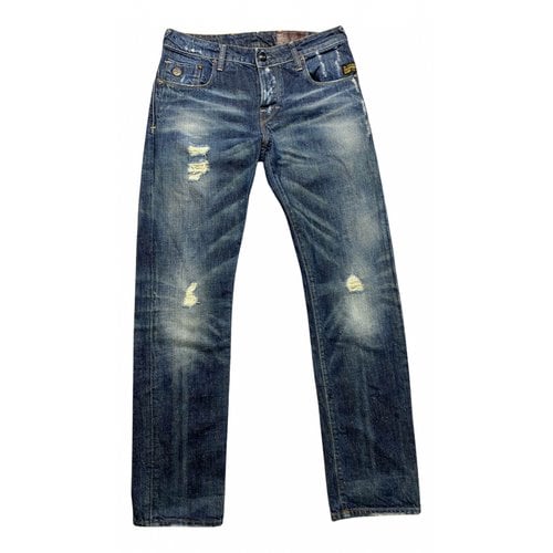 Pre-owned G-star Raw Straight Jeans In Navy