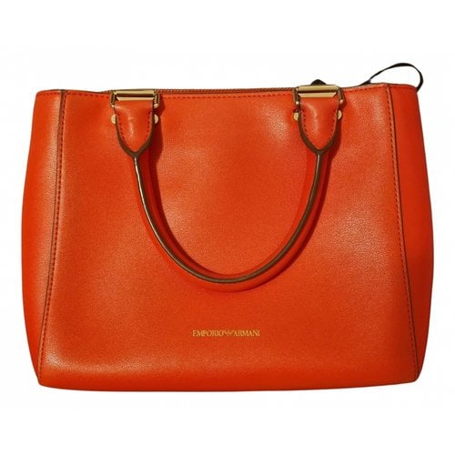 Pre-owned Emporio Armani Leather Handbag In Orange