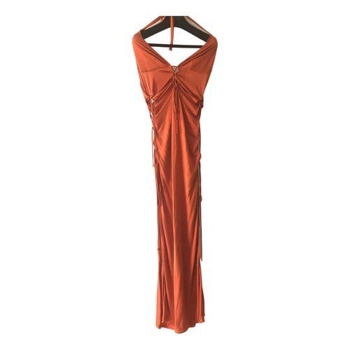Pre-owned Agent Provocateur Silk Maxi Dress In Orange