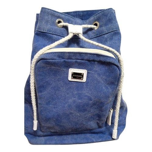 Pre-owned Dolce & Gabbana Backpack In Blue