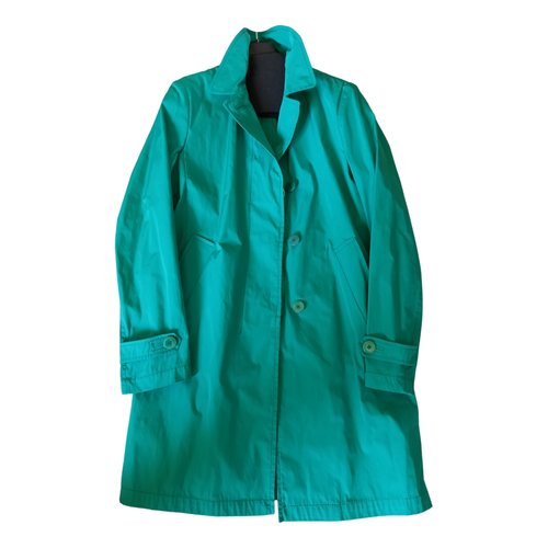 Pre-owned Max Mara Trench Coat In Green