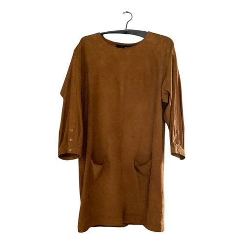 Pre-owned Isabel Marant Leather Mini Dress In Camel