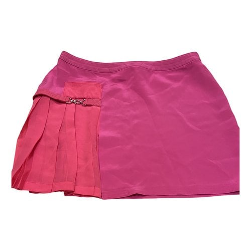 Pre-owned Versace Silk Mini Skirt In Pink