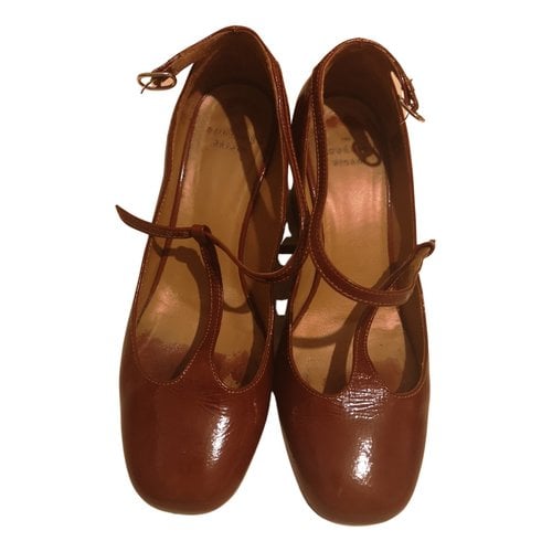Pre-owned Sézane Patent Leather Heels In Brown