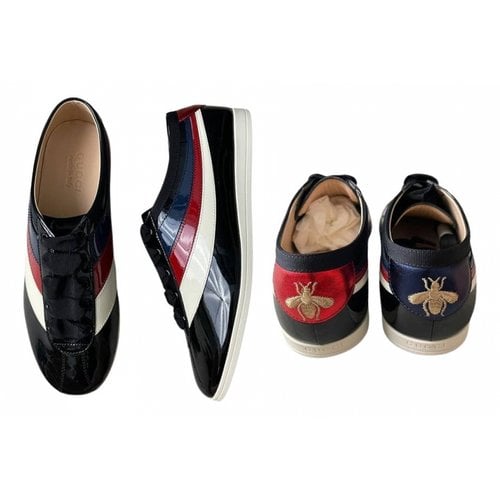 Pre-owned Gucci Falacer Leather Low Trainers In Multicolour