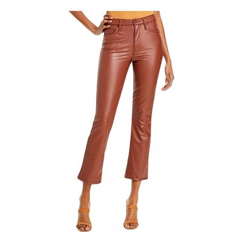 Pre-owned Mother Mvegan Leather Trousers In Brown