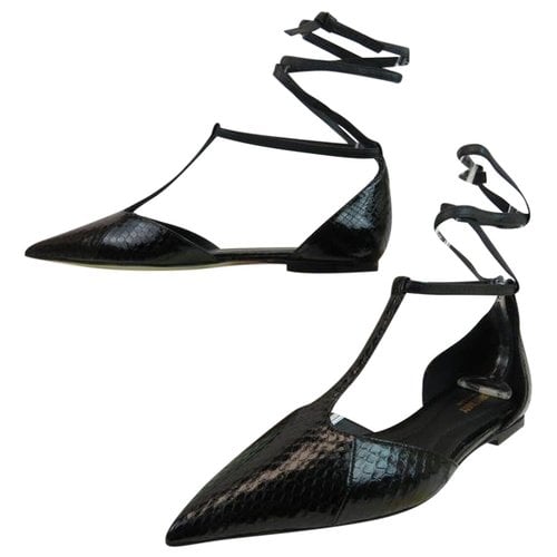 Pre-owned Burberry Leather Sandals In Black