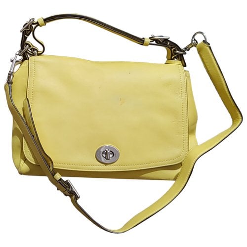 Pre-owned Coach Lane Leather Handbag In Yellow