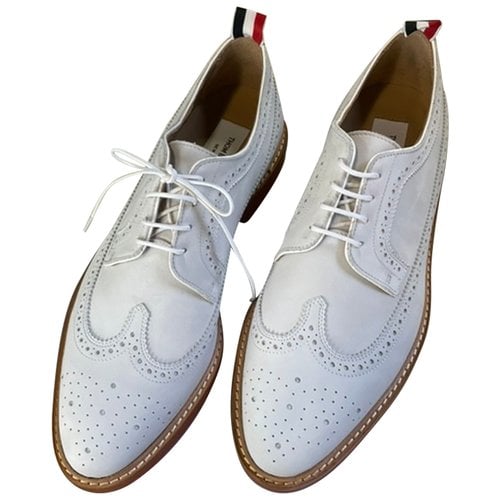 Pre-owned Thom Browne Lace Ups In White
