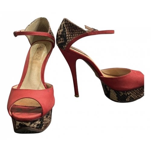 Pre-owned Schutz Cloth Sandals In Red