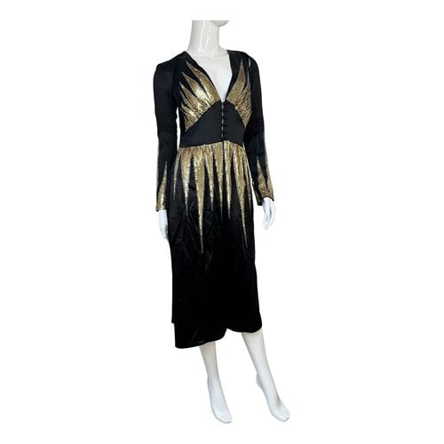 Pre-owned Attico Silk Mid-length Dress In Black