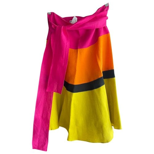 Pre-owned Sonia Rykiel Linen Mid-length Skirt In Multicolour