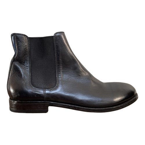 Pre-owned Moma Leather Boots In Black