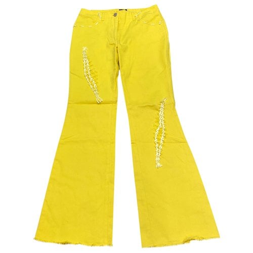 Pre-owned Roccobarocco Bootcut Jeans In Yellow