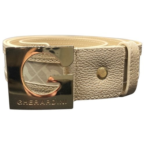 Pre-owned Gherardini Leather Belt In Beige