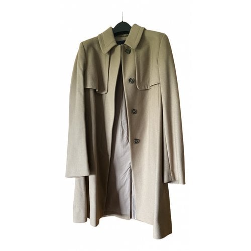 Pre-owned French Connection Wool Trench Coat In Camel