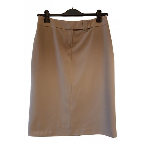 Pre-owned Seventy Wool Mid-length Skirt In Khaki
