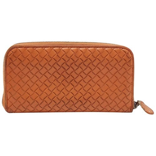 Pre-owned Bottega Veneta Leather Wallet In Orange