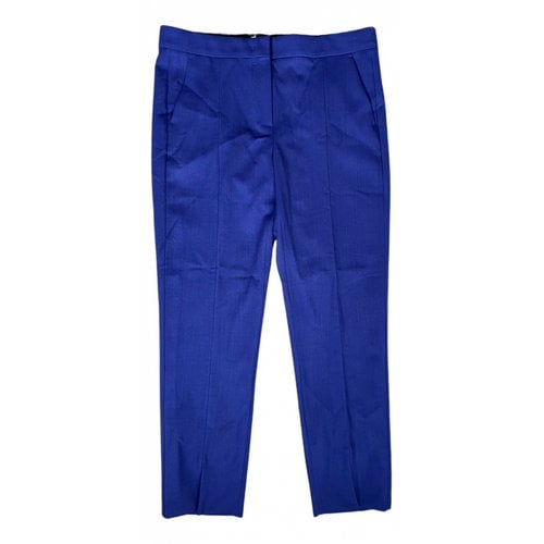 Pre-owned Max Mara Wool Straight Pants In Blue