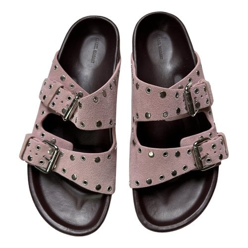 Pre-owned Isabel Marant Lenny Leather Sandals In Pink