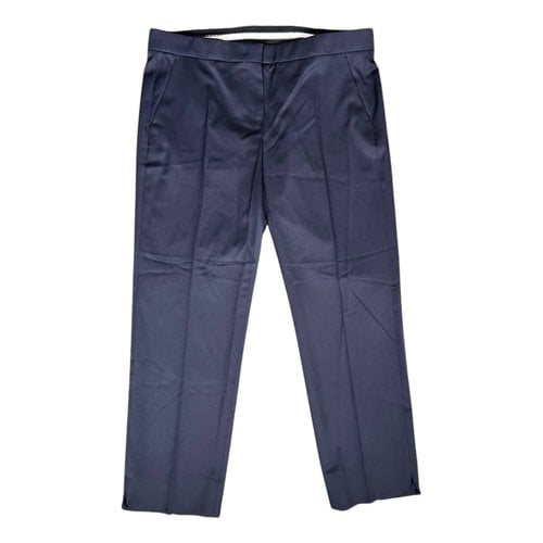 Pre-owned Max Mara Wool Straight Pants In Blue