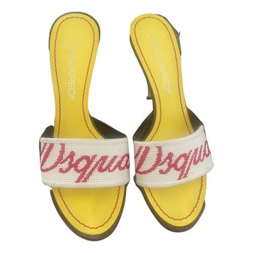 Pre-owned Dsquared2 Leather Sandals In Yellow