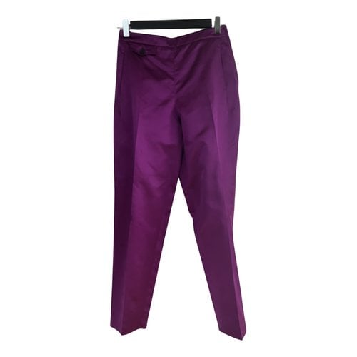 Pre-owned Miu Miu Silk Carot Pants In Purple