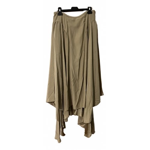 Pre-owned Tove Silk Maxi Skirt In Green