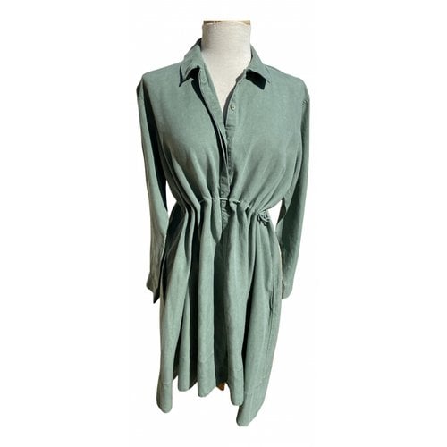 Pre-owned French Connection Linen Mid-length Dress In Green