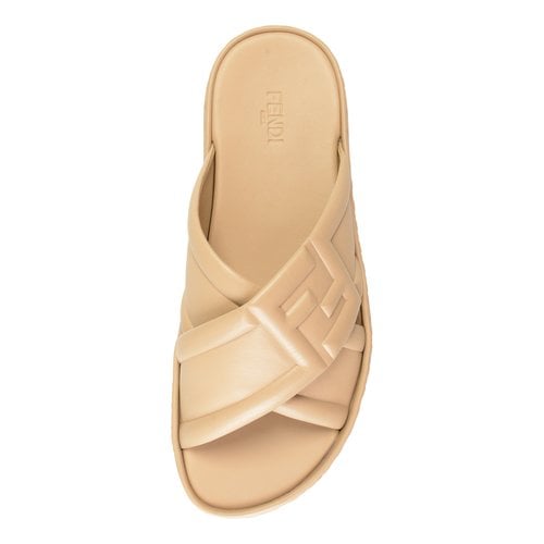 Pre-owned Fendi Leather Sandals In Beige