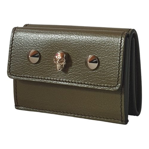 Pre-owned Alexander Mcqueen Leather Wallet In Green