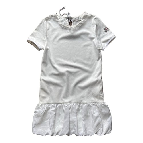 Pre-owned Moncler Mini Dress In White