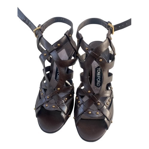 Pre-owned Tom Ford Leather Sandals In Brown