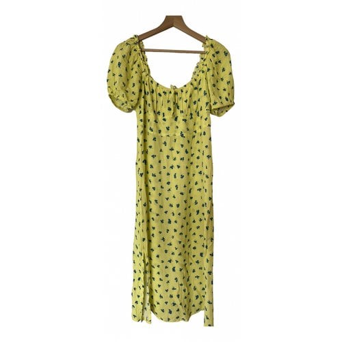 Pre-owned Faithfull The Brand Mid-length Dress In Yellow