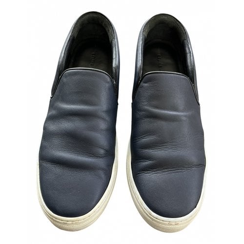 Pre-owned Celine Leather Trainers In Navy
