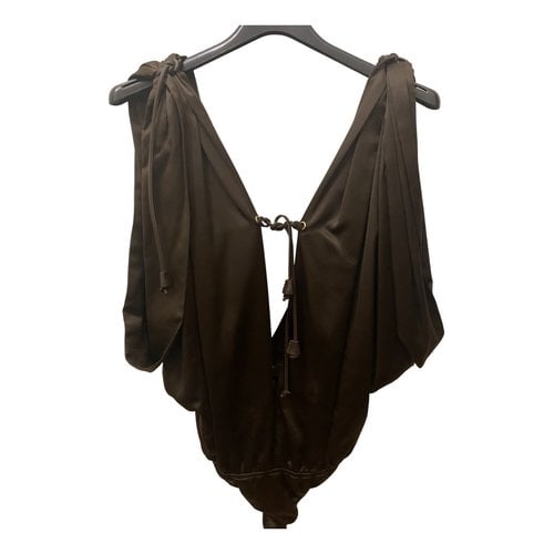Pre-owned Dsquared2 Silk Top In Brown
