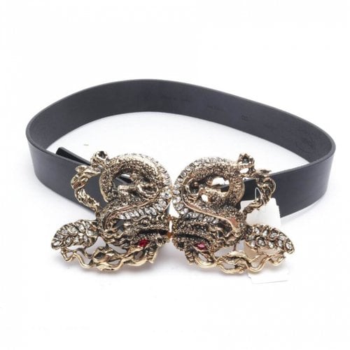 Pre-owned Class Cavalli Leather Belt In Black
