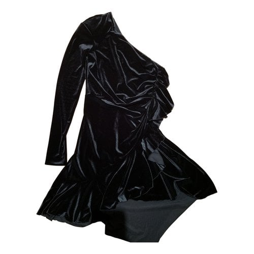 Pre-owned Philosophy Di Lorenzo Serafini Velvet Mini Dress In Black