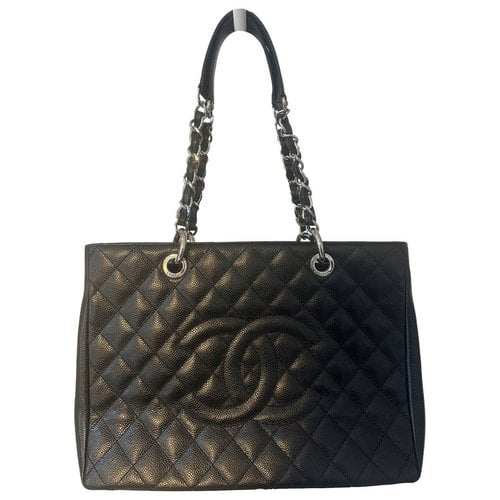 Pre-owned Chanel Grand Shopping Leather Tote In Black